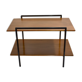 1950 black teak and metal side table