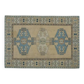 Tapis de sol vintage turc fait main en laine et coton orange des années 1970 175x248