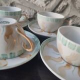 5 coffee cups and saucers Pillivuyt France