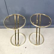 Vintage brass side tables - set of 2, 1970s
