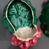Pair of “Radis” barbotine dishes in Vallauris