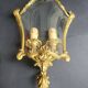 Vintage Louis XVI bronze corner wall sconce Lucien Gau Paris