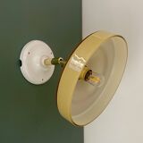 Vintage yellow opaline lampshade wall lamp