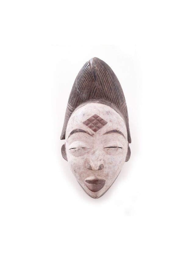 Masque Punu mukuyi en bois massif H:29cm Masque africain du Gabon