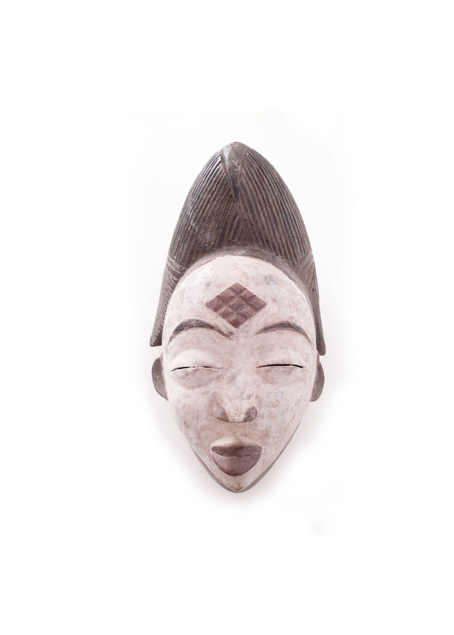 Masque Punu mukuyi en bois massif H:29cm Masque africain du Gabon