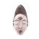 Punu mukuyi mask in solid wood H:29cm African mask from Gabon