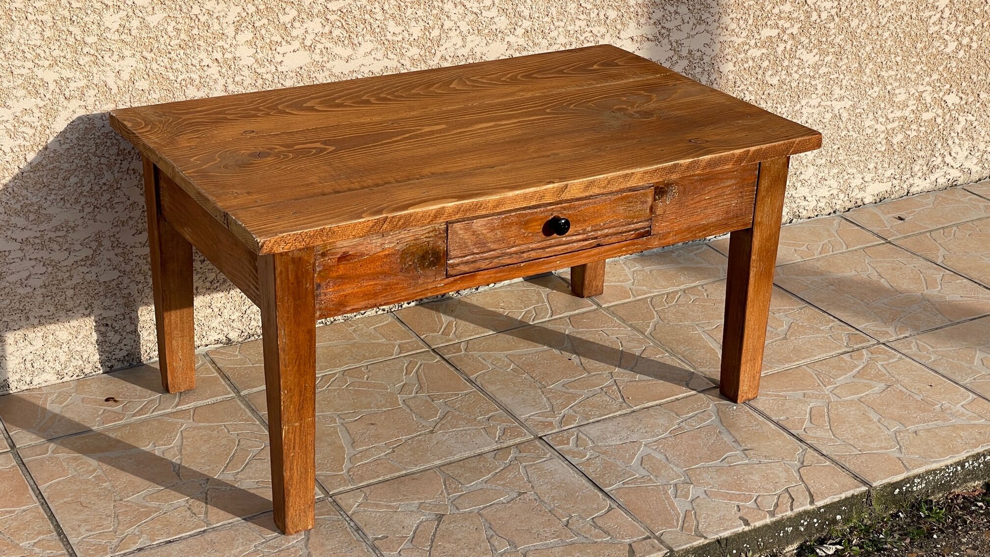 Table basse de ferme vintage en bois