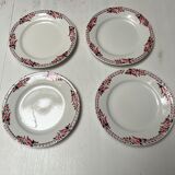 4 assiettes céranord à fleurs