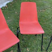 Set of 6 vintage red Fantasia chairs from the 1960s