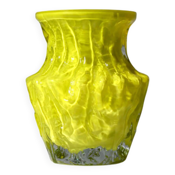 Kurt Wokan Neon Bark Textured Glass Vase