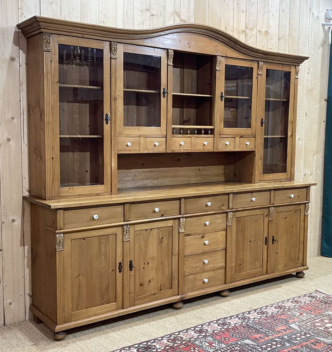 Cabinet 2 bodies in fir from eastern europe, work of the 1970s