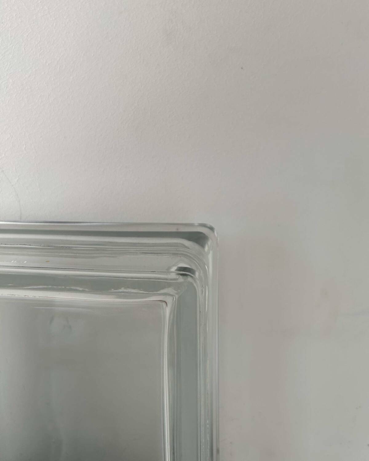 Pair of vintage wall lights, glass and black metal, Italy 1980