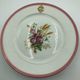 Old cake dish, fruit bowl, porcelain compote bowl decorated with flowers and ears of corn. A. Collin Paris