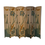 Paravent art deco bois peint
