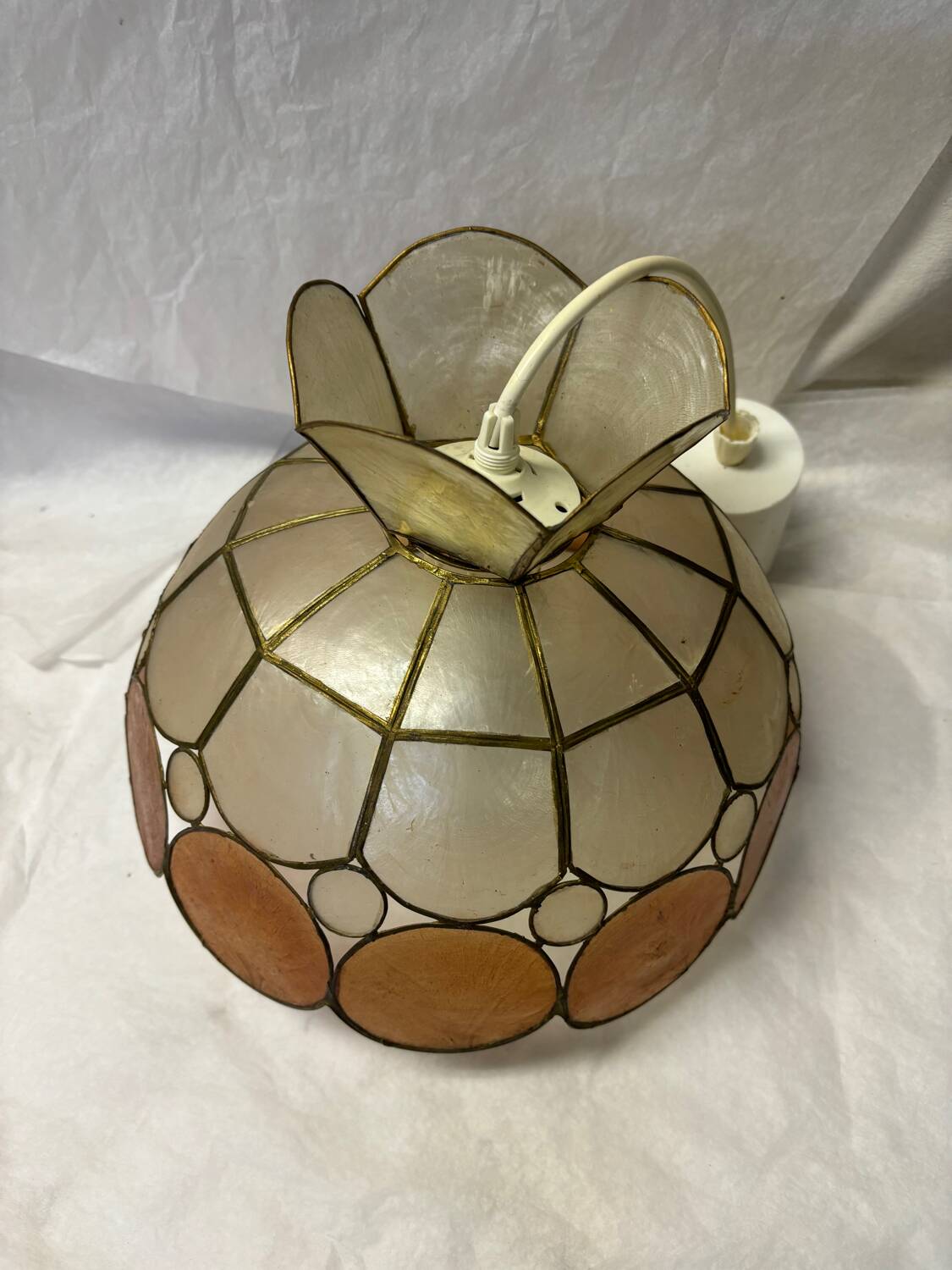 Pair of mother-of-pearl chandeliers