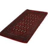 Traditional small vintage red wool persian rug handmade oriental area rug - 67x138cm