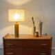 Lampe grès et toile de jute