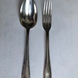 Set of twelve silver metal cutlery (24 pieces)