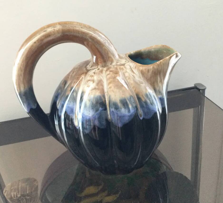 Ceramic melon jug signed