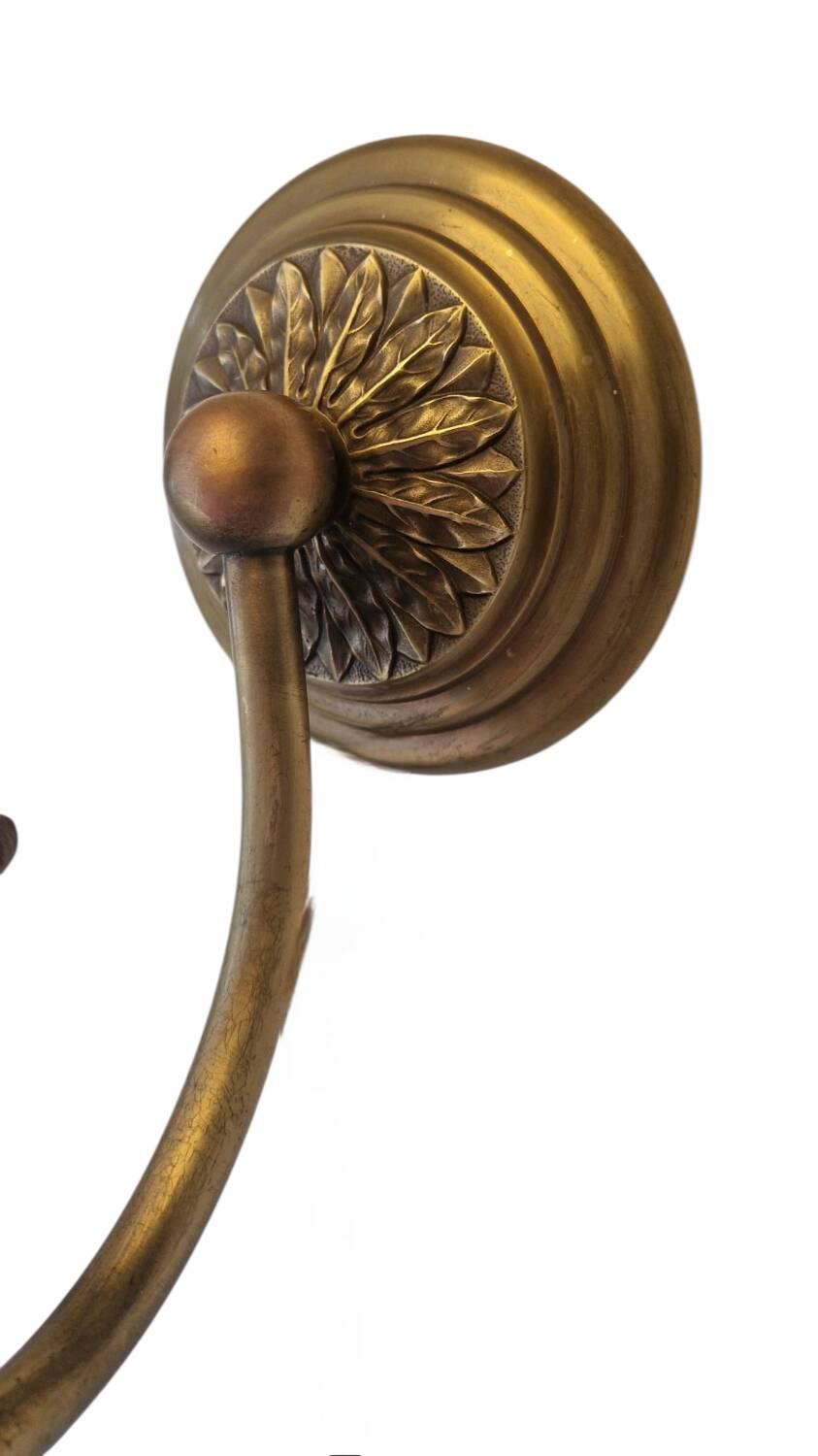Pair of Napoleon III style brass and opaline wall lights