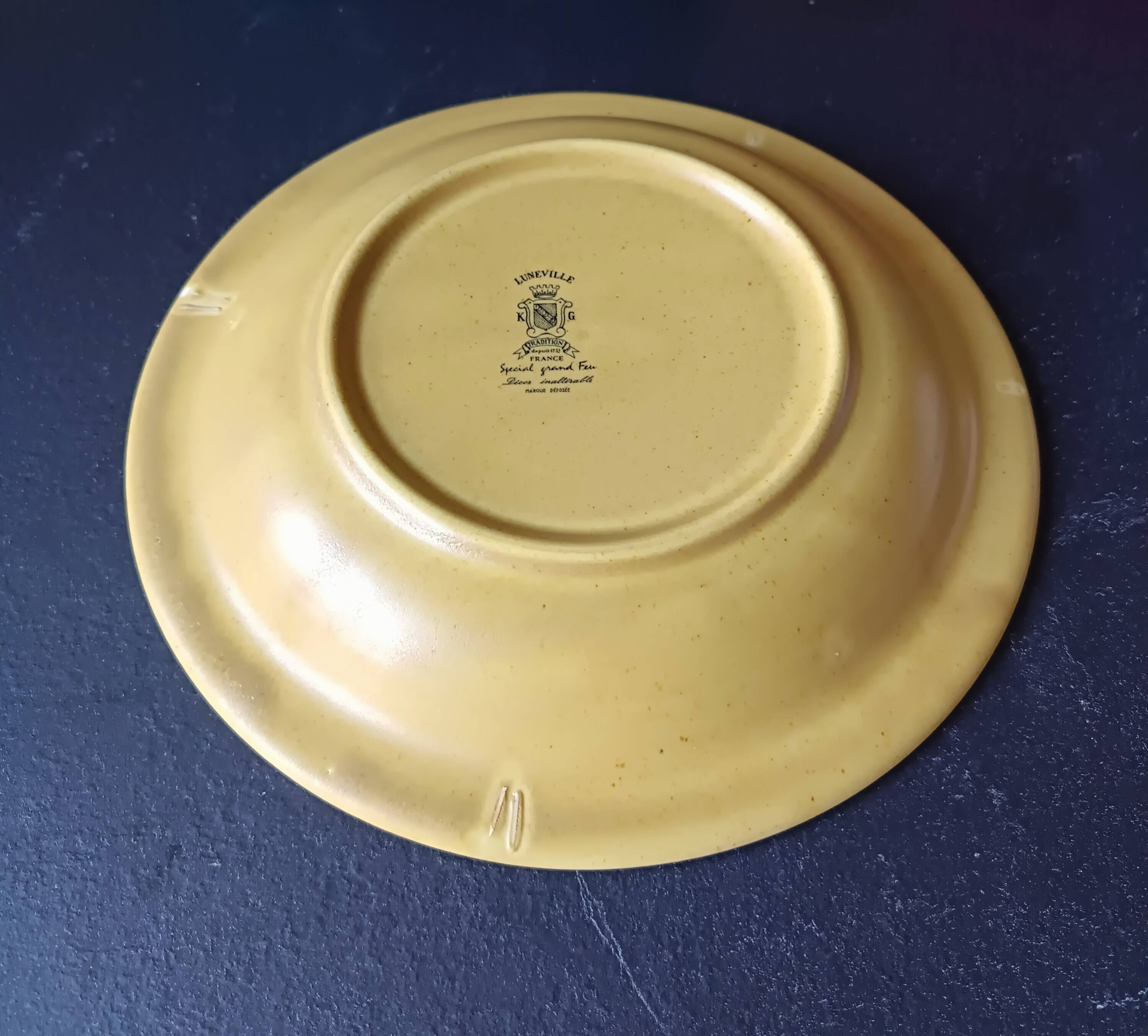 Vintage k&g luneville french ceramic dish and salad bowl