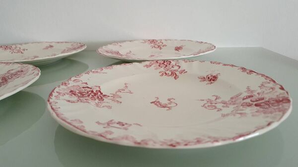 Lot de 4 assiettes Émaux de Longwy-modèle Beauvais - 1930s