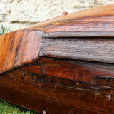 Ancient Picardy boat in solid wood