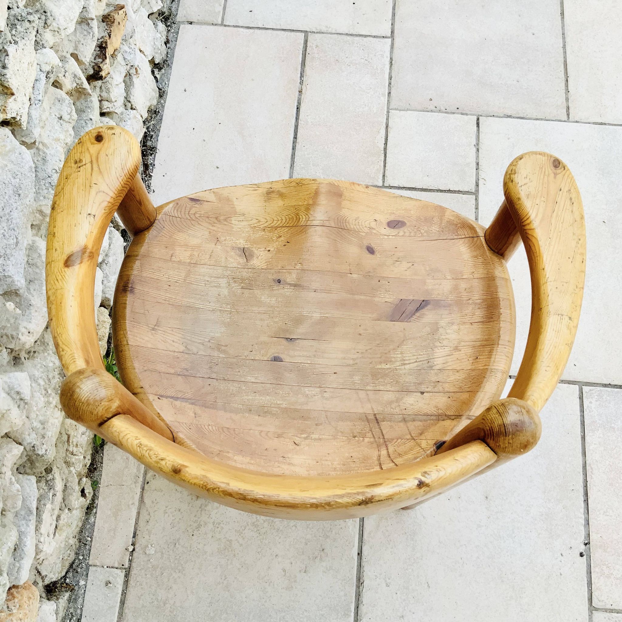 Fauteuil Scandinave En Pin Massif De Rainer Daumiller, Années 1970