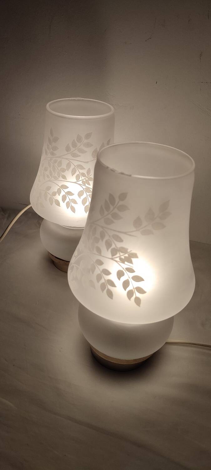 Paire des lampes de table en cristal. Espagne années 1990.