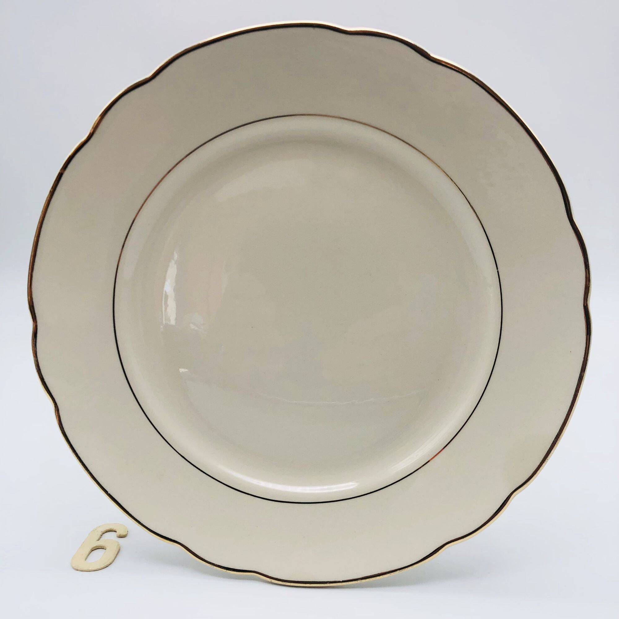 6 Antique Dinner Plates Stamped “Villeroy & Boch”.