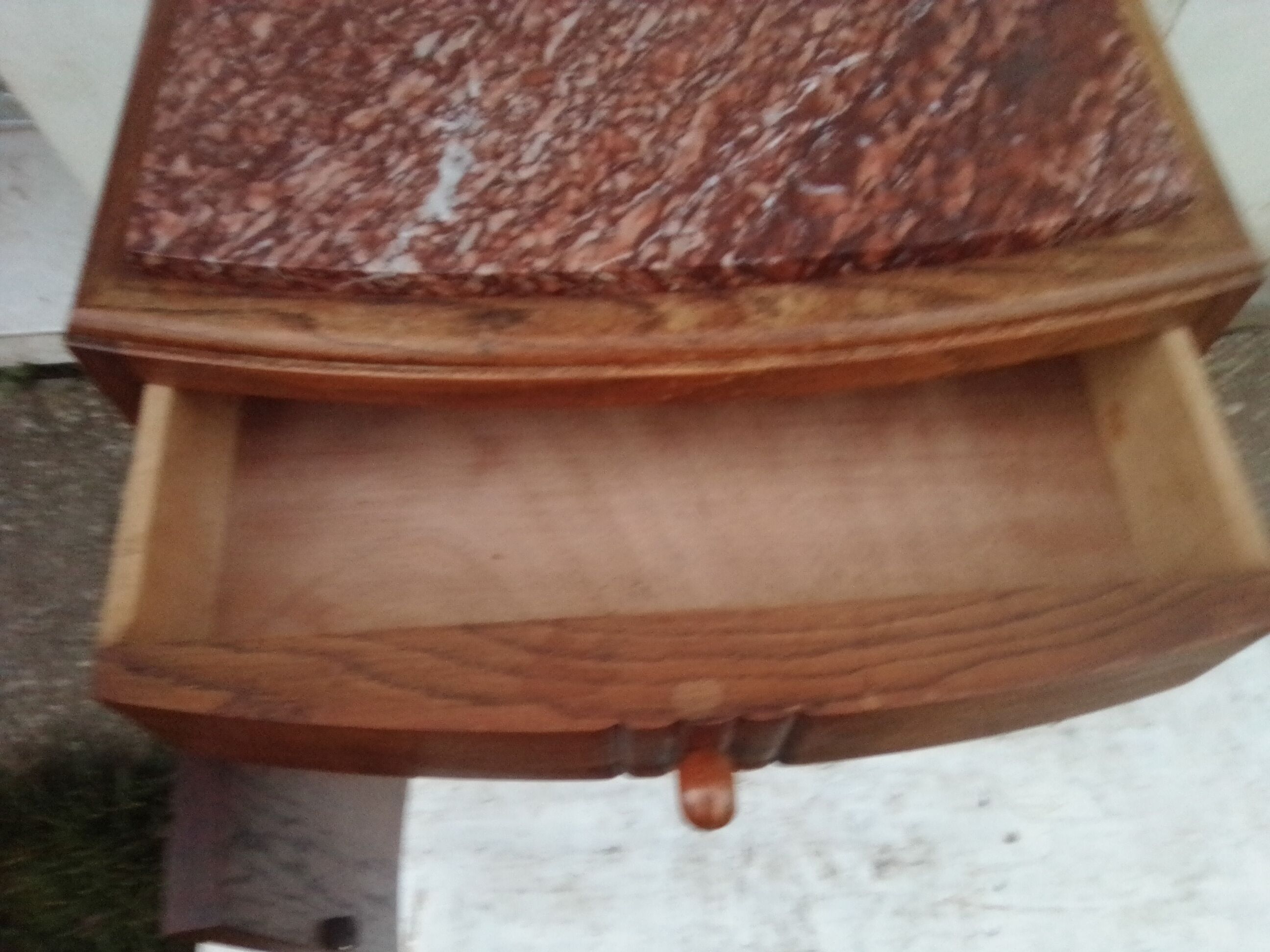 Art deco bedside table top marble door on the left