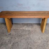 Old patinated solid wood bench 120cm