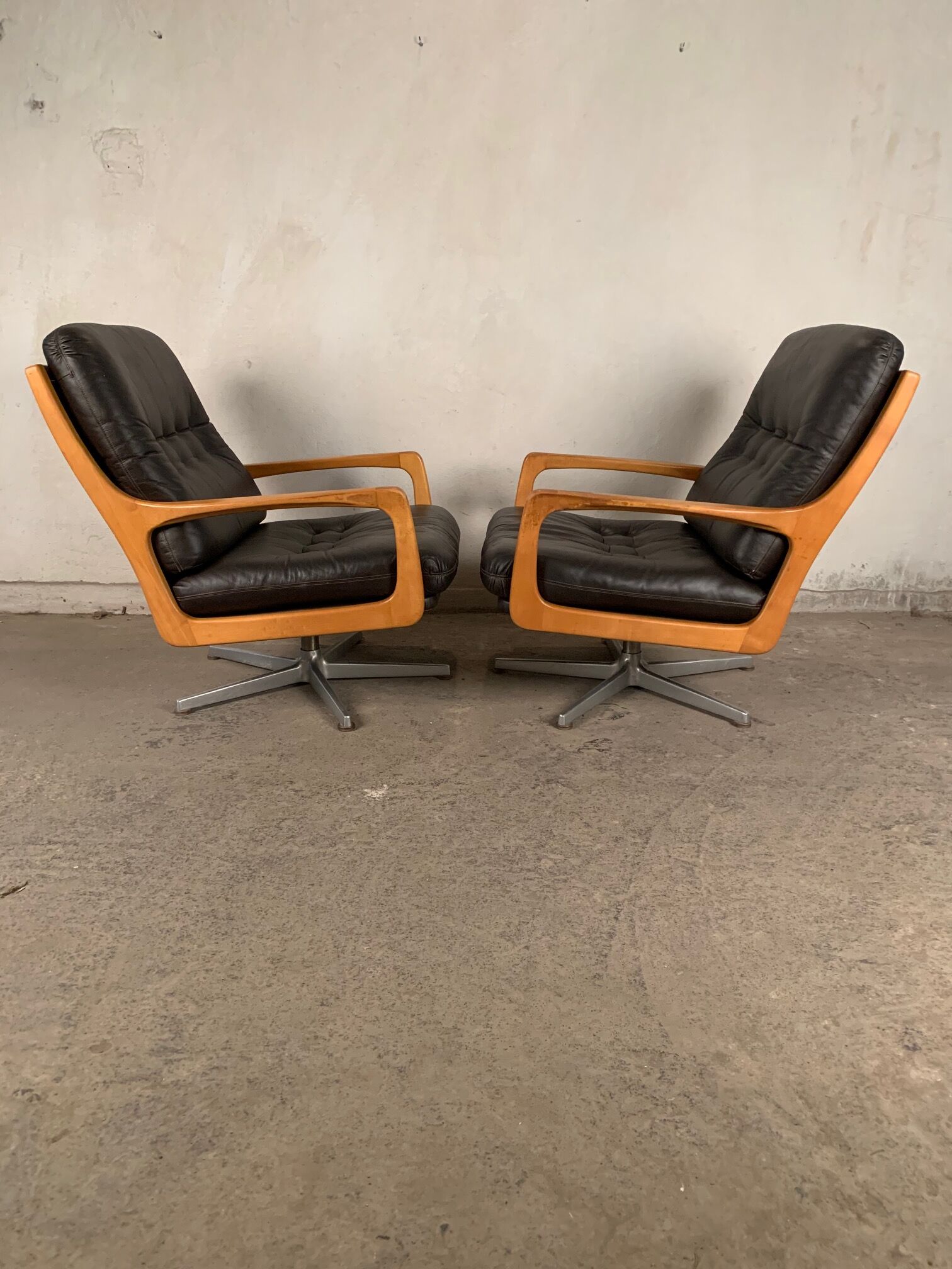 Paire de fauteuils designer Eugen Schmidt Soloform années 1960