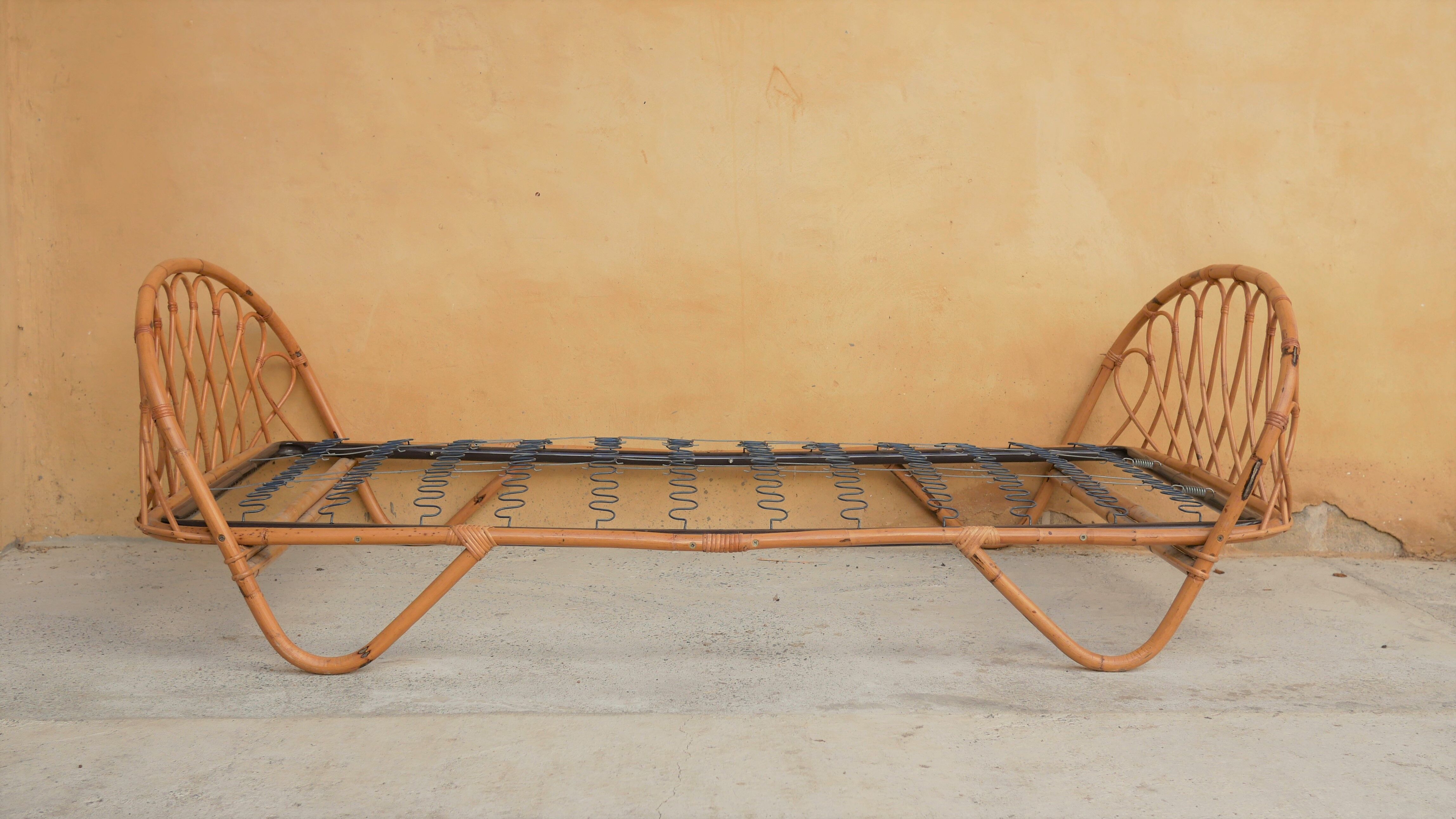 Vintage rattan bed