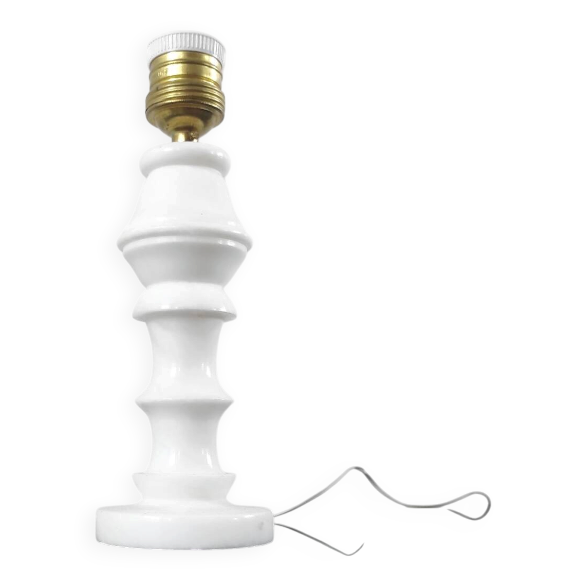 Vintage lamp base in white marble