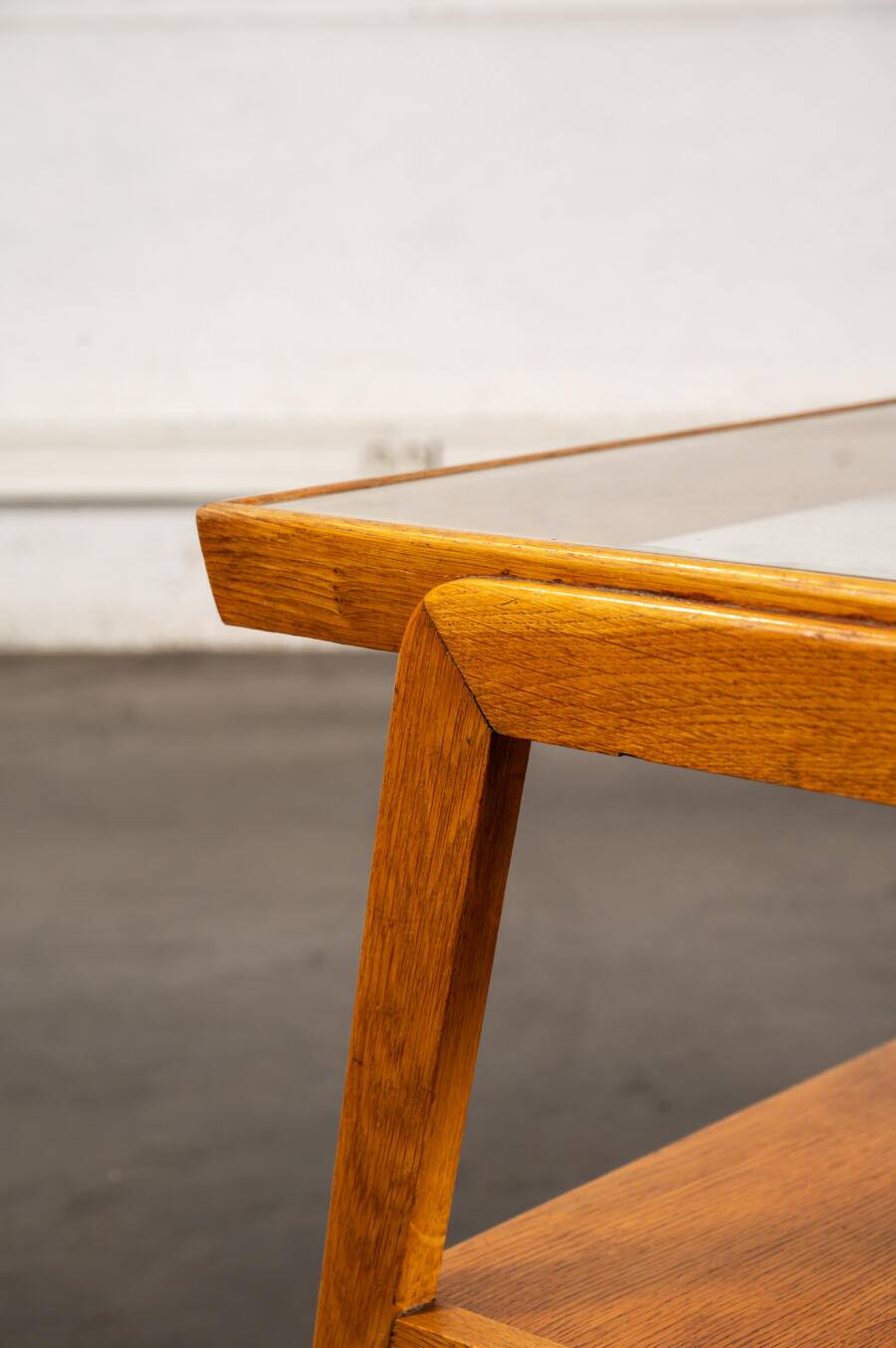 Glass and wood side table