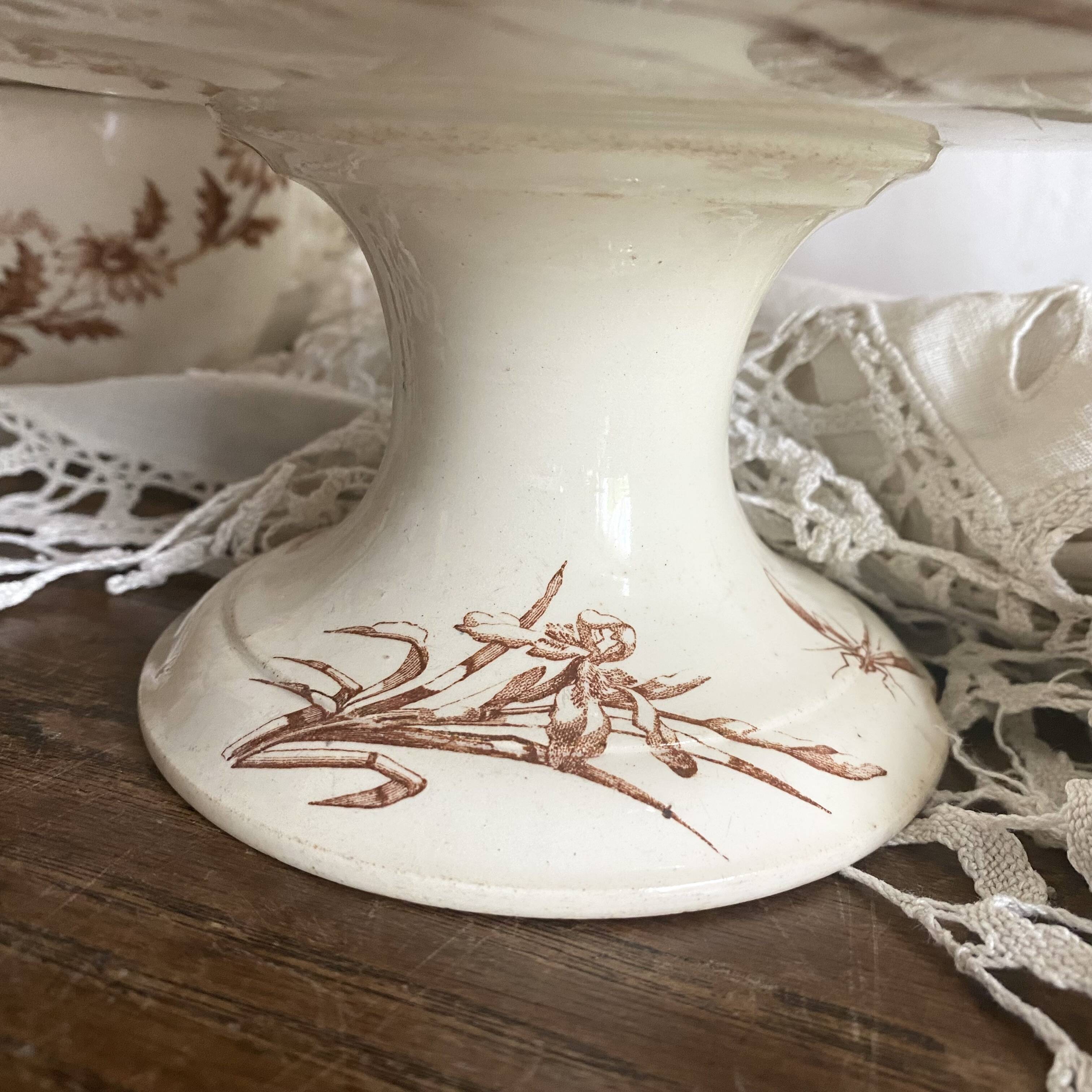 Old Luneville earthenware compote bowl