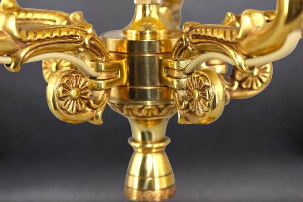 Bronze Bouillotte Lamp in Solid Empire Style Five Lights * Lucien Ga