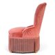 Vintage pink velvet fringed armchair