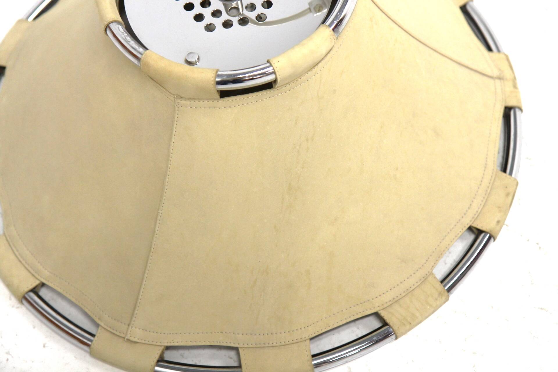 Scandinavian leather pendant light "Anna", Ateljé Lyktan, Sweden, 1970