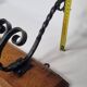 Solid wood and wrought iron wall hook, rustic style, 59 cm