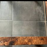 Small table made of elm burl wood.