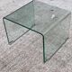 Vintage Italian coffee table with curved glass from the 1980s.