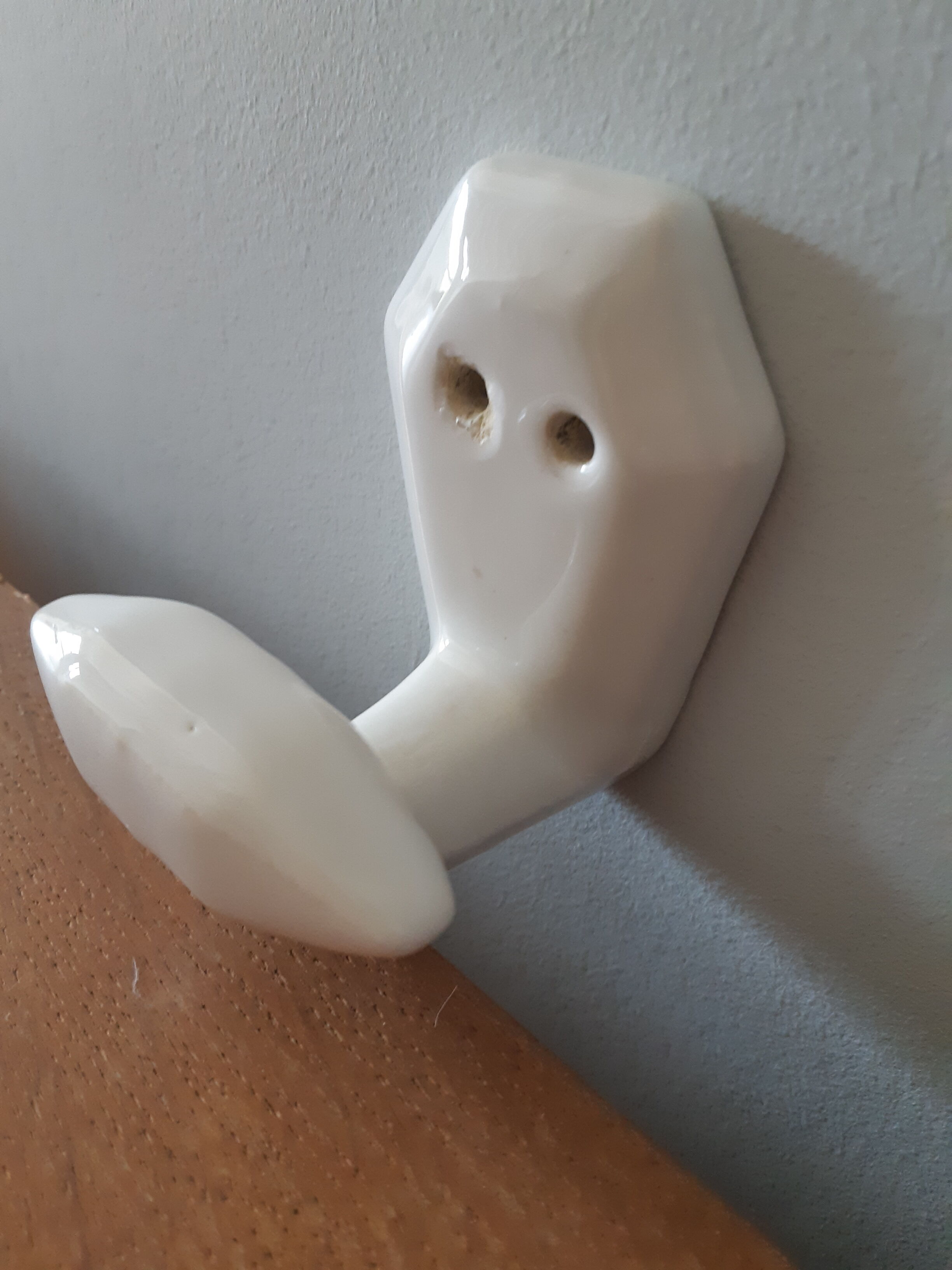 White porcelain hooks