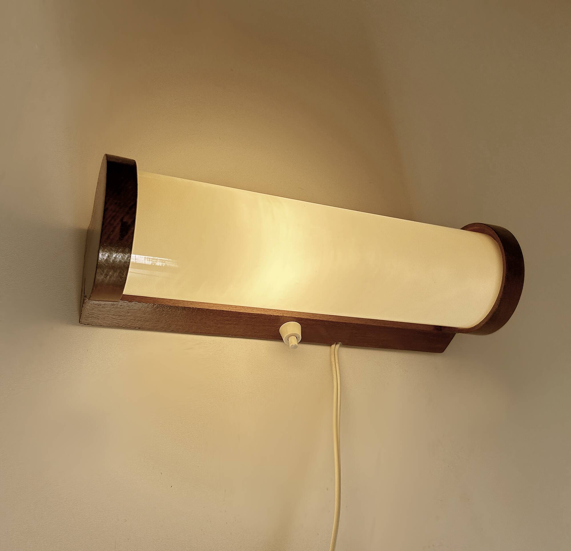 Art Deco Wood Glass Wall Light Bedside