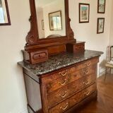19th century mahogany dressing table with grey marble top
