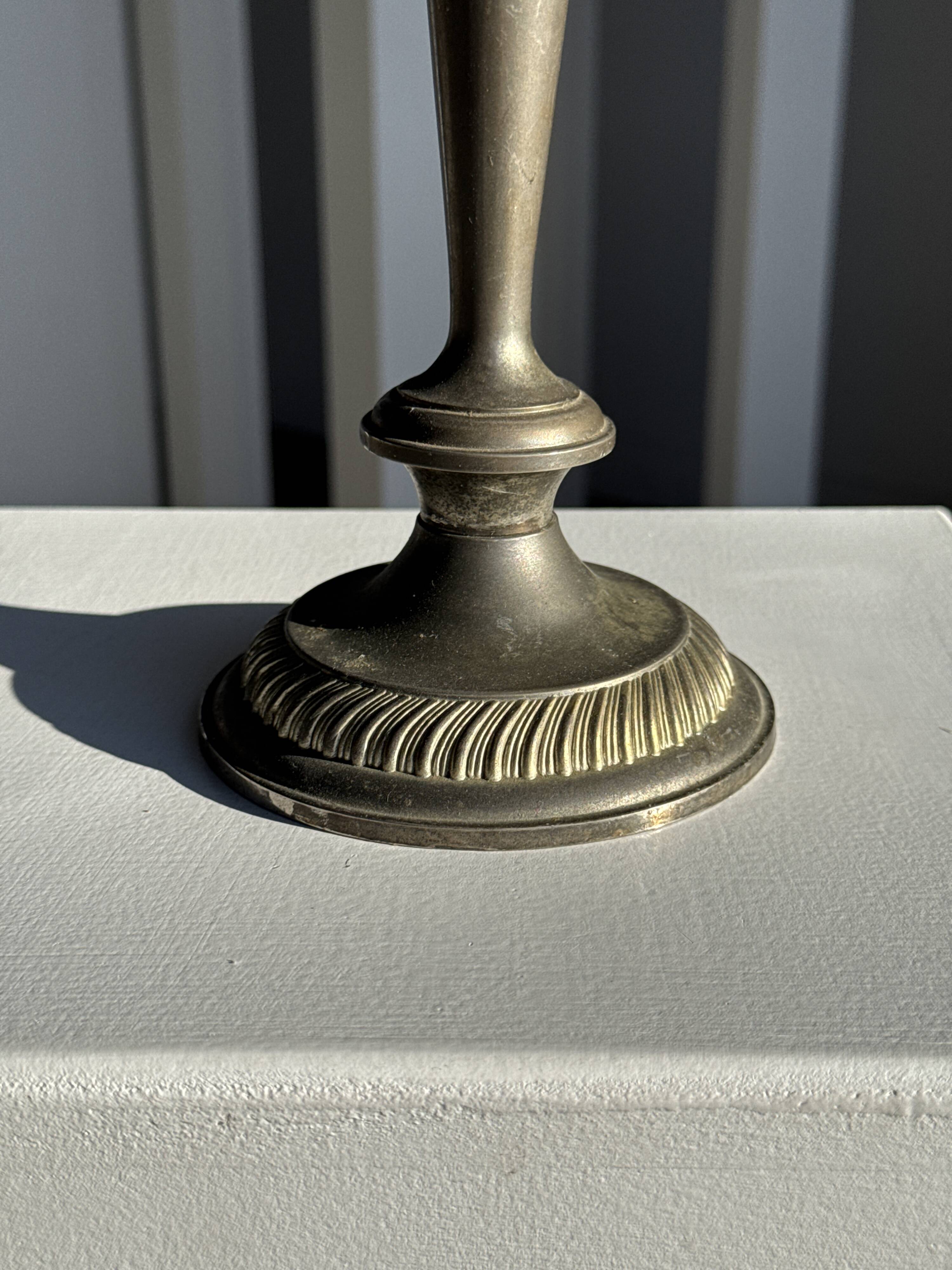 Large antique silver-plated candlestick H29 D10.5