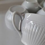 12 White Porcelain Cups