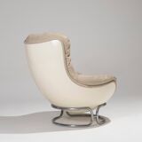 MICHEL CADESTIN KARATE LEATHER ARMCHAIR, 1970s