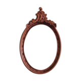 Oval frame with carved pediment